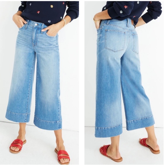 Madewell Denim - Madewell 32 Wide Leg Crop Jeans Delancey Wash High Rise